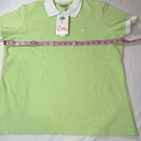 Lilly Pulitzer New Shrunken Polo Size XL Preppy Golf Tennis Palm Green - Picture 5 of 9